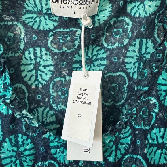 One Season Australia Blue Ruffled Tiered Sundress with Bell Sleeves - Picture 5 of 10